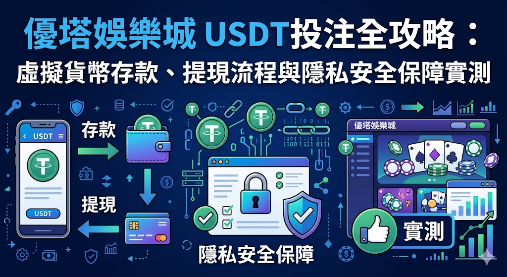 隨著虛擬貨幣普及，優塔娛樂城全面導入 USDT 泰達幣投注，為玩家提供更具隱私與效率的博弈環境。使用 USDT 存款不僅能避開銀行端的資金監控，還能透過區塊鏈技術實現秒級到帳，解決傳統網銀轉帳繁瑣且易受限的問題。在提現流程上，玩家只需綁定加密貨幣錢包地址，即可享受不受時空限制的 24 小時出金服務，大幅降低資金被凍結的風險。實測顯示，優塔採用的冷熱錢包分離機制與 SSL 加密技術，能有效保障用戶的匿名性與資產安全，防止個人資料外洩。無論是追求資金流動性的資深玩家，還是重視個人隱私的新手，這份攻略將帶您掌握從錢包入金、匯率轉換到安全提領的全方位技巧，在 2026 年的數位博弈浪潮中，打造最穩固、無痕的極致投注體驗。